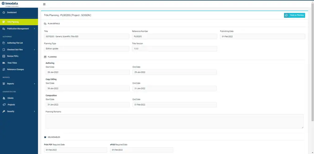 Intelligent Publishing Platform- Manage