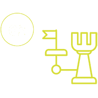 Yellow-green icon showing a chess rook