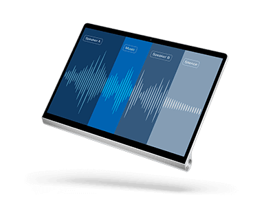 An ipad showing an example of audio annotation and speech annotation for AI and ML model training data