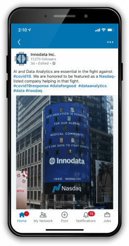 Innodata Nasdaq Covid-19 Initiative