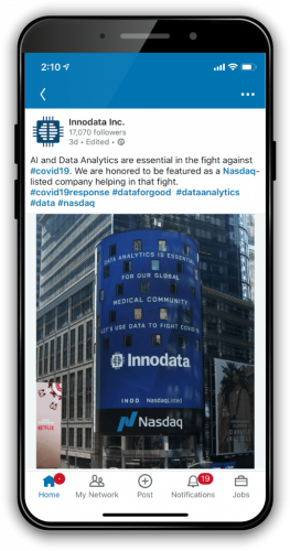 Innodata Nasdaq Covid-19 Initiative